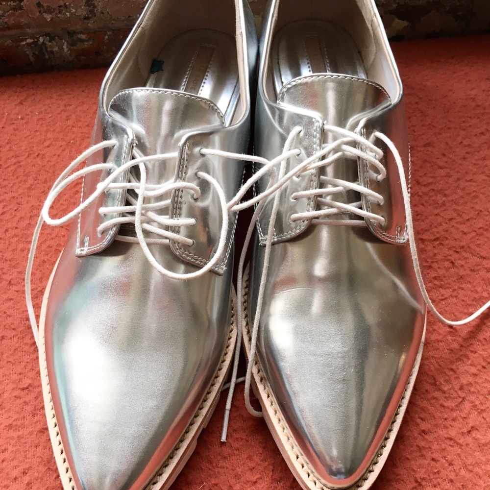 Zara Basic Collection Silver Brogues - image 5